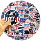 50Pcs Donald Trump Stickers, Trump 2024 Stickers, Funny USA Presidential Election Stickers for Water Bottles, American Flag Gifts for Kids Men and Women (Trump 50)