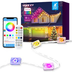 POOFZY Permanent Outdoor Lights for House, 200ft RGB+IC Smart Outdoor Decor, 50 Scene Modes, App/Remote Control, IP68 Waterproof, for Christmas, Holiday, Daily & Pool Party Decor, House Roof Lighting
