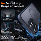 TOCOL 3 in 1 Magnetic for iPhone 16 Pro Max Case, Upgraded Full Camera Protection, Compatible with Magsafe, Drop Protection, Translucent Matte Back Bumper for 16 ProMax Case 6.9-Inch（Black）