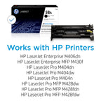HP 58A Black Toner Cartridge | Works with HP LaserJet Enterprise M406 Series, HP LaserJet Enterprise MFP M430 Series, HP LaserJet Pro M404 Series, HP LaserJet Pro MFP M428 Series | CF258A