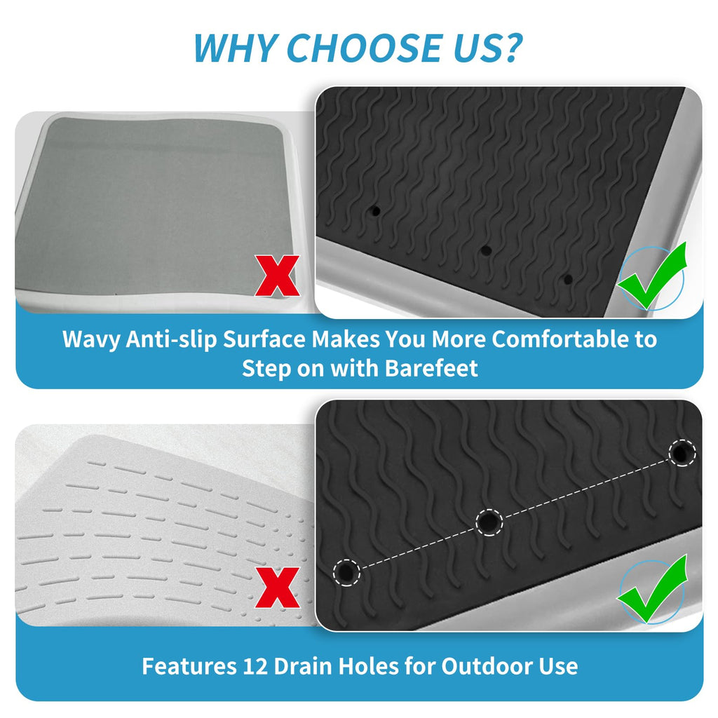 One Step Stool, Step Stool for Adults and Elderly, Non-Slip Step Platform Indoor and Outdoor, Portable Step Riser, Safety Step for Car, Bedside, Office, Shower, Stairs
