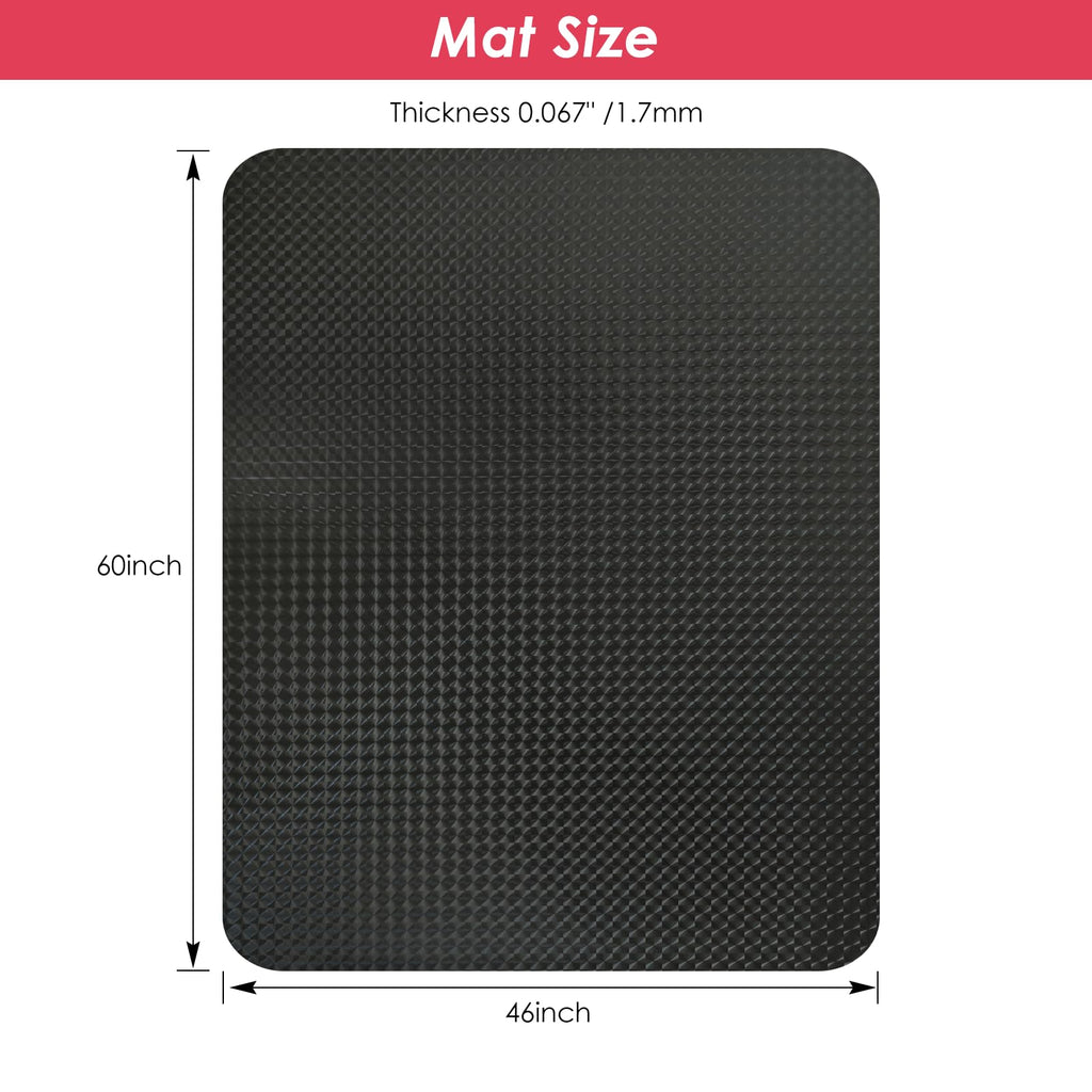 Vicwe Gaming Chair Mat for Hardwood Floor, 60"×46" Large Office Chair Mat, PVC Computer Chair Mat, Easy Glide, Floor Protector for Rolling Chair-Black
