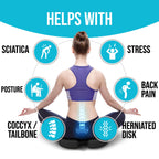 FORTEM Office Chair Cushion and Back Support for Office Chair, Lumbar Support Pillow, Memory Foam, Non Slip Sitting and Back Rest for Gaming, Car Seat Cushion, Chair Pad