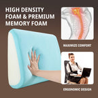 HOMBYS Lumbar Support Pillow for Recliner Chair, Memory Foam Back Support Cushion for Elderly,Extra Large Lumbar Support Pillow with Extension Straps, Thick Backrest for Home Reading