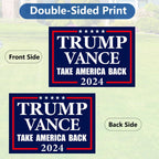 Probsin Trump Vance 2024 Yard Sign 12" x 17" Double Sided Blue Take America Back Voted for President Trump Vice President JD Vance Outdoor Decorations for Lawn, Garden, Window, Party Supplies