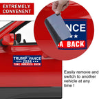 Shmbada Trump Vance 2024 Take America Back Magnetic Bumper Sticker for Cars - Support Trump Vehicle Magnet Sign Decal, Blue 10 x 3.5 Inches (Trump Vance 2 PCS)