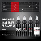 XTREME GO2 Black Tattoo Ink, Intense Darkness for Bold Fillings (GO2 Black, 8 oz)