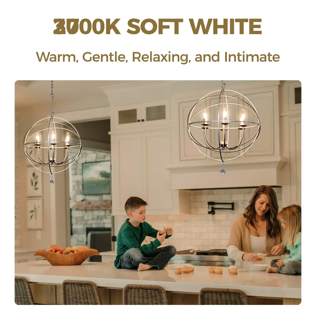 Hizashi E12 Candelabra Bulb 40 watt Equivalent, Dimmable Candelabra LED Light Bulbs Soft White 3000K, 90+CRI 4W 450LM B10 LED Candle Bulb, Candelabra Base, UL Listed, 12 Pack