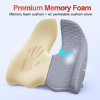 Benazcap X Large Memory Seat Cushion for Office Chair Ergonomic Cushions Butt Pillow for Pressure Relief Sciatica & Pain Relief Memory Foam for Long Sitting for Gaming Chair and Car Seat-Dark Grey