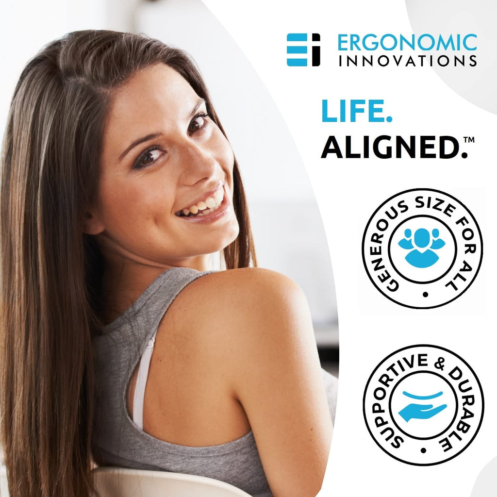 Ergonomic Innovations Office Chair Cushions, Comfort Supportive Gel Seat Cushion for Desk Chair, Car Seat Cushion for Car Driving, Pressure Relief Seat Cushion for Tailbone Pain Relief