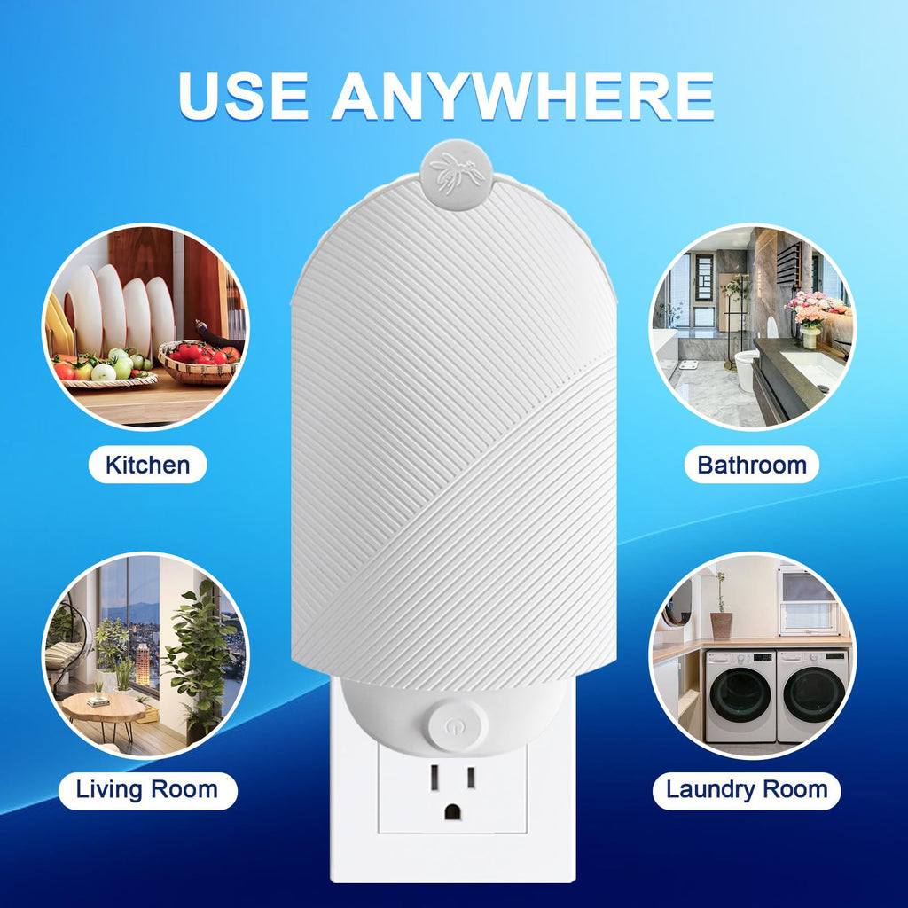 Flying Insect Trap (1 Stater & 3 Refill Cartridges), UV Light Indoor Bug Catcher for Gnats, Fruit Flies, Mosquitoes, and Moths, Plug-in Fly Trap for Home, Kitchen, Living Room