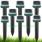 Mole Repellent for Lawns 8 Pack, Solar Powered Mole Repeller Ultrasonic Gopher Repellent, Outdoor Waterproof Vole Vibration Stakes,Sonic Gopher Deterrent Yard for Rodent Groundhog Snake Chipmunk