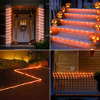 ICRGB Solar Halloween Lights, 66FT 200 LED Outdoor Solar Rope Lights, IP67 Waterproof Solar Lights, 8 Modes Christmas Lights, Solar String Lights for Outside, Halloween Tree Pathway Autumn Decorative