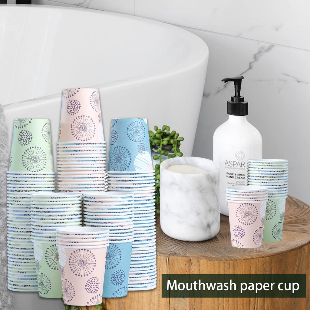 [300 Pack] 5 oz Mini Paper Cups, Small Mouthwash Cups 5 OZ, Disposable Bathroom Cups, Paper Coffee Cups 5 Ounce for Bathroom, Supermarket, Birthday Party, Travel, Events, Picnic, BBQ