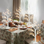 PEIDUO Christmas Tree for Home Decor, 2FT Tabletop Tree with LED Lights, Warm White Tree Lamp, Fairy Light Spirit Tree for Room Inside Fireplace Christmas Decorations, Battery Powered, Timer (4PK)