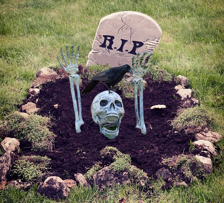 AISENO Realistic Skeleton Stakes Halloween Decorations for Lawn Stakes Garden Halloween Skeleton Decoration