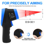Infrared Thermometer AP-1500C Color LCD High Temp Thermometer Pyrometer IR Temperature Gun -58℉- 2732℉ (-50℃ to 1500℃),30:1 Distance Spot Ratio,Dual Laser and Flashlight（NOT for Human）