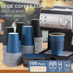 SIUQ 500 Pack 12 oz Disposable Coffee Cups with Lids and Sleeves, To Go Paper Cups, Hot & Cold Drinking Cups for Tea, Coffee, Water, Hot Chocolate, Paper Coffee Cups Ideal for Home,Cafes,Store