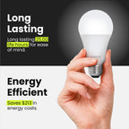 Feit Electric A19 LED Light Bulbs, 60W Equivalent, Dimmable, E26 Standard Base, 90 CRI, 800 Lumens, 2700K Soft White, 120V, 22 Years Lifetime, Damp Rated, 8 Pack, OM60DM/927CA/8