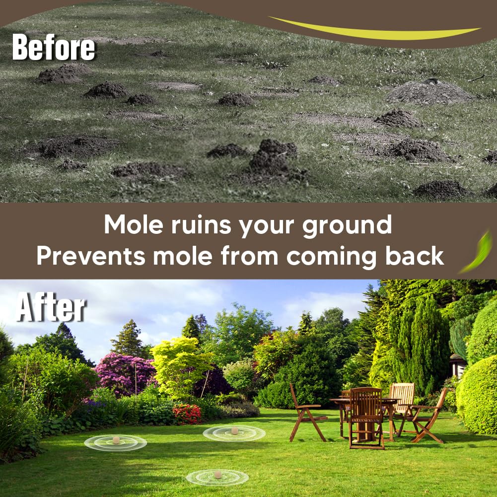 CLVDOFSS Mole Repellent for Lawns, Groundhog Repellent Outdoor, Armadillo Repellent, Mole Deterrent for Yard, Vole Repellent Outdoor, Gopher Repellent, Safe for Family & Pets, 8 Packs