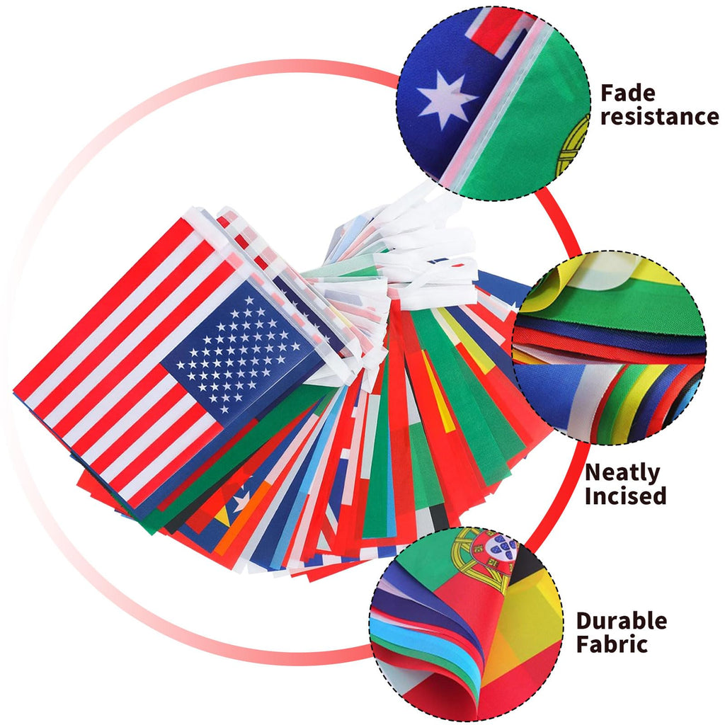 World Flags,International Flags,100 Countries Pennant Banner String National Flags For Classroom Garden Festival Grand Opening Bar Sports Clubs Party Events Decorations
