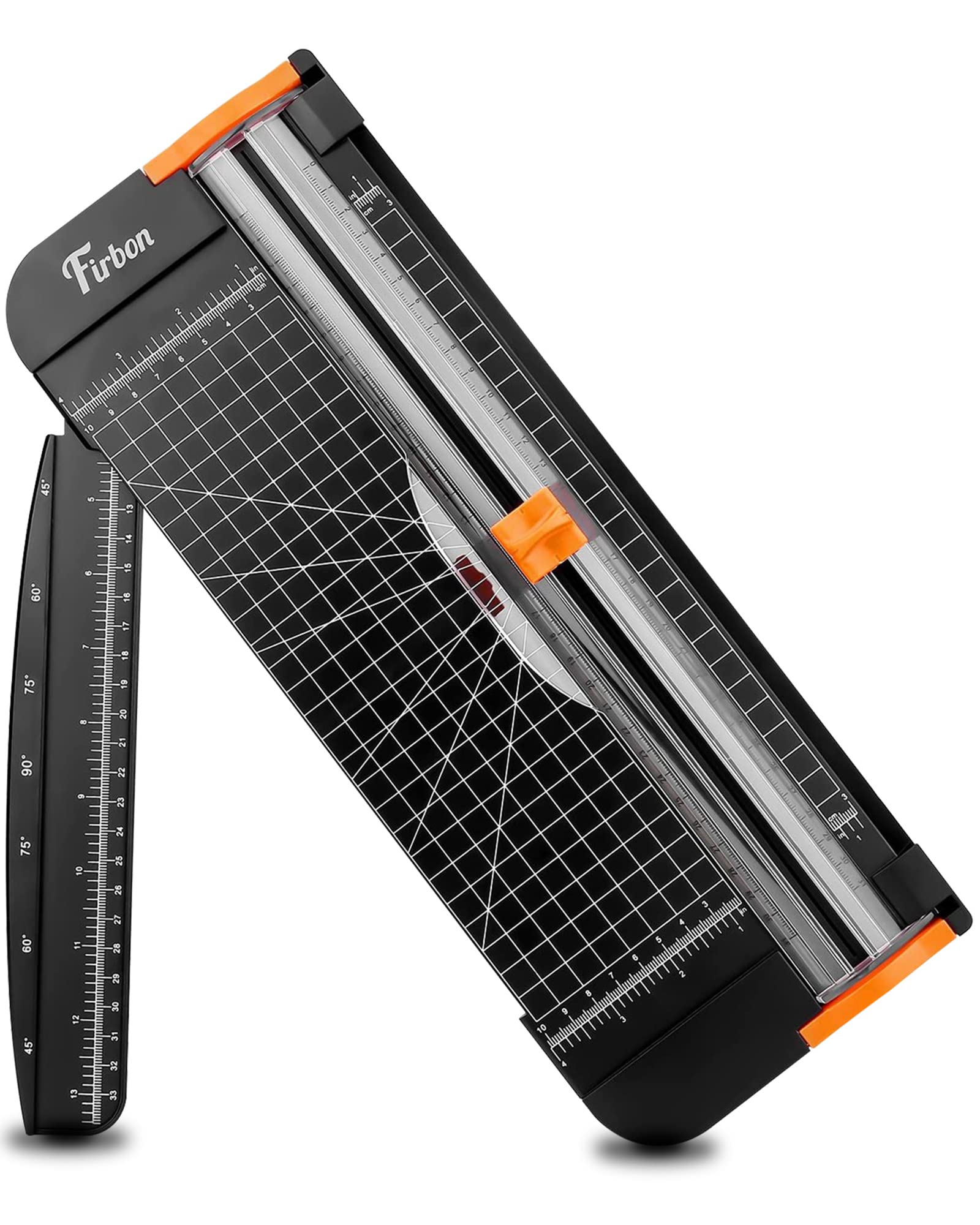 Firbon A4 Paper Cutter 12 Inch Titanium Paper Trimmer Scrapbooking Tool with Automatic Security Safeguard and Side Ruler for Craft Paper, Coupon, Label and Cardstock (Black)