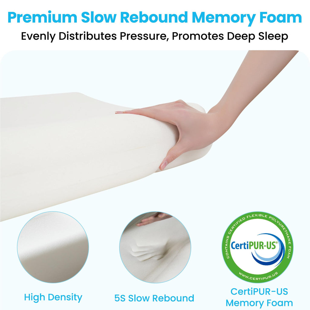 Releep Cervical Neck Pillow, Side Sleeper Pillow for Neck Pain Relief, Adjustable Contour Pillow for Sleeping, Ergonomic Memory Foam Pillow, Orthopedic Cooling Pillow Back Stomach Sleeping, Queen Size