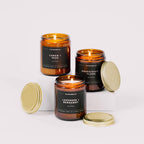 Calyan Wax Co. Soy Candle, Redwood + Vanilla Scented Candle for The Home | Premium Candle with Essential Oils | 7.2 oz 57 Hour Burn | Soy Candle in Amber Glass Jar | Aromatherapy, Gift