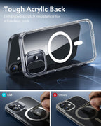 ESR for iPhone 16 Case, Compatible with MagSafe, Shockproof Military-Grade Protection, Magnetic Phone Case for iPhone 16, Classic Hybrid Case (HaloLock), Clear