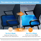 XSIUYU Extra-Large Gel Seat Cushion, Breathable Honeycomb Design Chair Cushions, Tailbone Pain Relief Egg Seat Cushion Butt Pillow, Chair Cushion for Office Chair Car Wheelchair Home Desk Chair