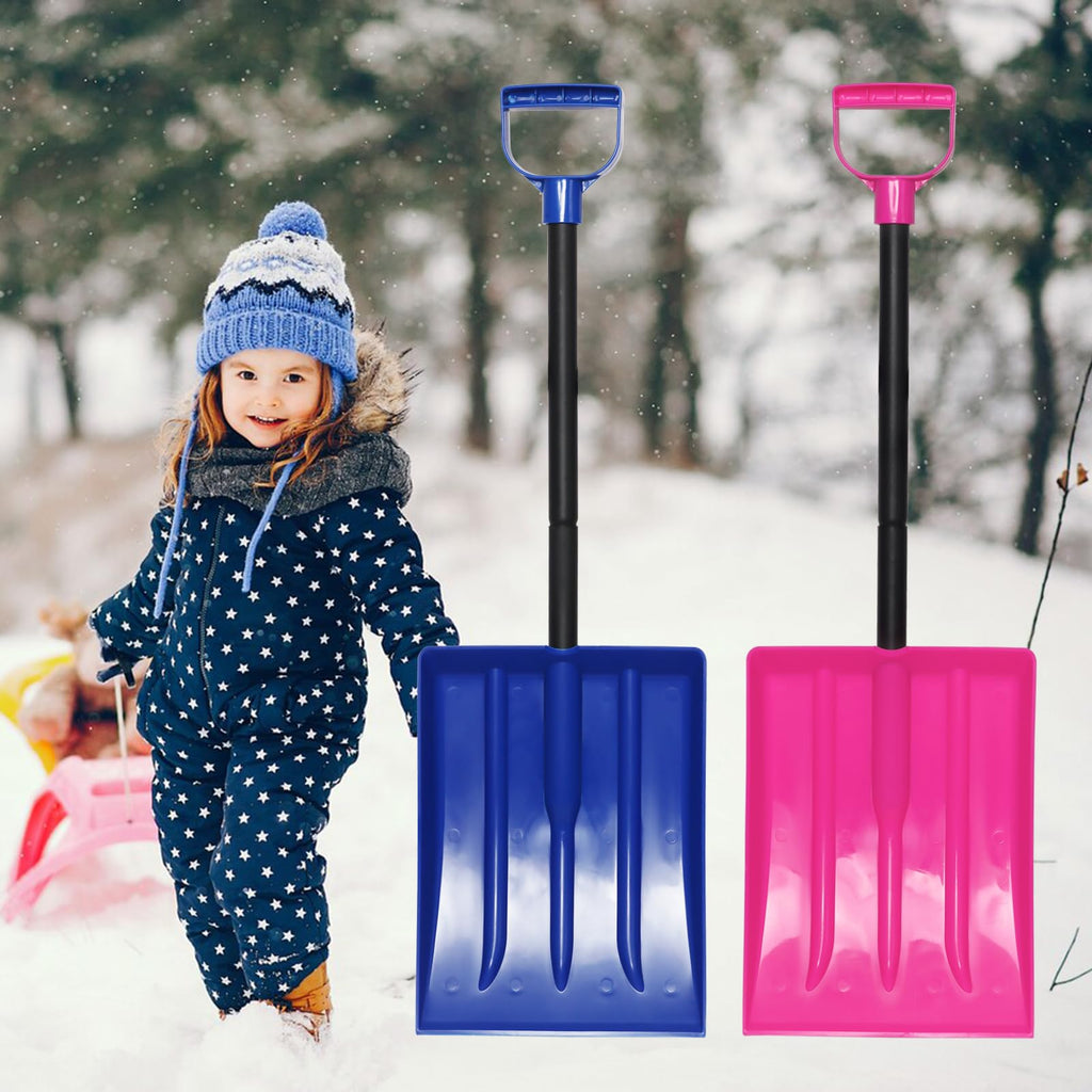 Kids Snow Shovel for Child Age 2-10 Years Old, Plastic Small Snow Shovel with Lightweight Handle, Sturdy 31.5" Snow Shovel Gifts for Kids Boys Girls Snow Fun, Blue