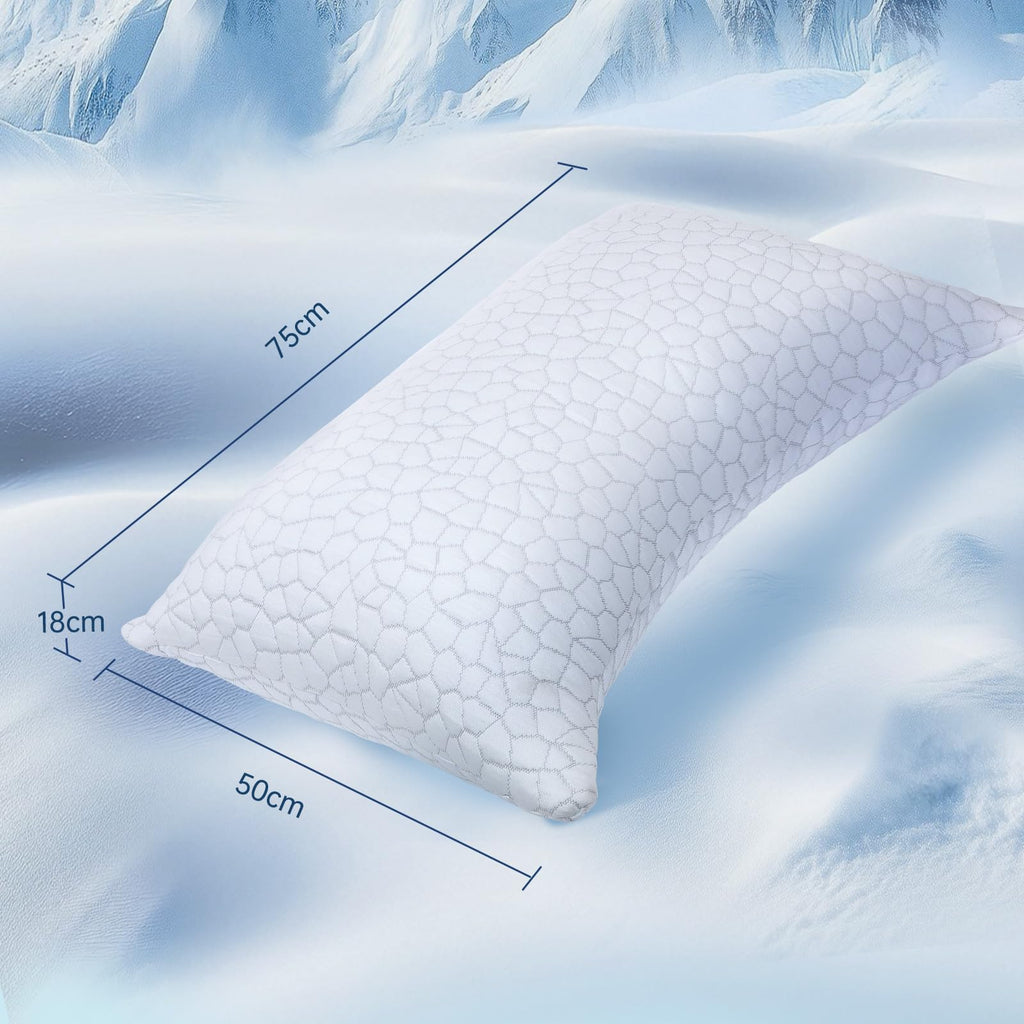 Side Sleeper Pillows for Adults, Cervical Pillow for Side Sleepers Neck and Shoulder Pain Relief, Cooling Crescent Neck Pillow with Adjustable Loft ,Shredded Memory Foam Pillows Queen Size Set of 2