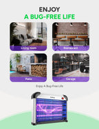 Buzbug LED Bug Zapper Indoor, 3 Efficient 50000H LED Bulbs, Energy Saving & Dual Band Attraction, High-Voltage Electric Mosquito Zapper, Fly Trap Mosquito Trap, Fly Killer Fly Zapper -MA009