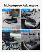 HUANUO Seat Cushion for Office Chairs, Extra Large Desk Chair Cushion for Back Pain Tailbone Pain Relief, Ergonomic Memory Foam Car Seat Cushion, Wheelchair Cushions for Long Sitting, Anti-Slip Bottom