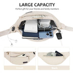 MAXTOP Large Crossbody Fanny Pack Belt Bag for Women with 4-Zipper Pockets Gifts for Enjoy Sports Yoga Running Workout Walking Casual Travel Wallets Fashion Waist Pack Phone Bag(Begie)