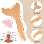 DCIAER 4 in 1 Wood Therapy Massage Tools Lymphatic Drainage Massager Kit - Maderoterapia Kit - for Gua Sha Massage, Anti Cellulite, Body Sculpting, Get Rid of Cellulite