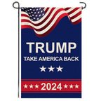 Shmbada American President Donald Trump 2024 Take America Back Burlap Garden Flag, Double Sided Premium Fabric, US Election Patriotic Outdoor Decoration Banner for Yard Lawn, 12.5" x 18.5"