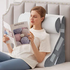 MEGCXIT 3PCS Bed Wedge Pillow for Headboard, 10-in-1 Adjustable Foam Wedge Pillow for Acid Reflux Relief, 23” Wide Triangle Pillow Wedge for Post Surgery, Back Pain Relief & Snoring, White/Grey