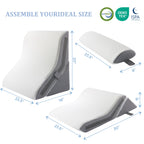 Flyxunfri Bed Wedge Pillow for Sleeping Orthopedic Wedge Pillows Set 9&12&16&20 Inches Adjustable Memory Foam Reading Pillow for Acid Reflux Relief Ergonomic Incline for Back Pain