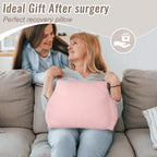 RoamReady Hysterectomy Recovery Pillow, Post-Surgery Cushion for Abdomen C-Section Tummy Tuck Lumpectomy Myomectomy Patients Must Haves Abdominal Pillow with Pocket (Lght Pink)