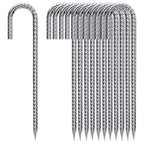 Ground Stakes 12 Inch, Yard Camping Stakes J Shaped 20 Pack Rebar Heavy Duty for Garden Dog Fence Inflatable Camping Chicken Coop Accessories