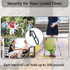 Upgraded Stair Handrails for 1-3 Steps, Wall Mounted Safety Grab Bar with Matte Finish, 27" Length Handrails for Outdoor and Indoor, Hand Rail with 2 Anti-Skid Crossbar Good for Elderly,Kids,Disabled
