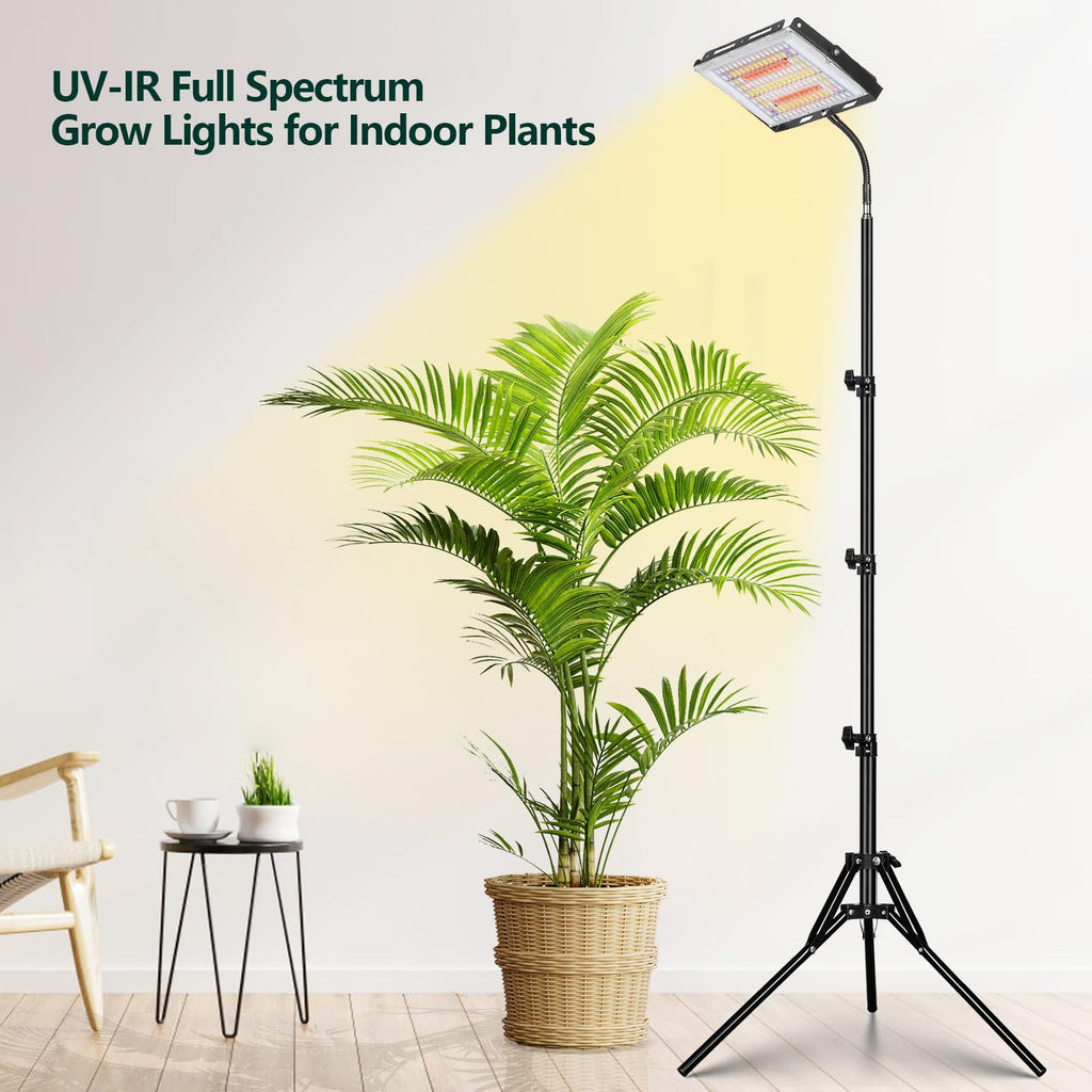 LBW Grow Lights for Indoor Plants, 144 LEDs Full Spectrum Standing Plant Grow Light with 4/8/12H Timer, 6 Dimmable Levels,68" Adjustable Tripod, Floor Grow Lamp for Tall Large Indoor Plants Growing