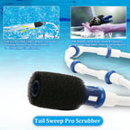 TOMLEND Tail Sweep Pro with Scrubber, Tail Sweep Pro TSP10S Replacement for Polaris 280, 380, 360, 3900 Sport, 180, 1 Tail Sweep Pro with 6 Foam Scrubber for Polaris Pool Cleaner Parts