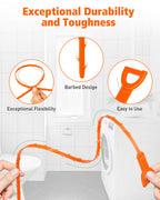 Drain Clog Remover, 25-Inch Drain Hair Removal Tool, Drain Hair Remover Plumbing Snake, Drain Cleaner Hair Clog Remover, Shower Drain Hair Catcher, Easy & Quik to Use on Most Drains - 6 Pack