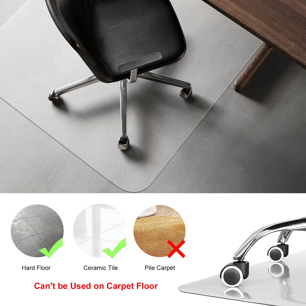 Kuyal Clear Chair mat for Hardwood Floor 44 x 58 inches Transparent Floor Mats Wood/Tile Protection Mat for Office & Home (44" X 58" Rectangle)