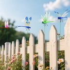 Siunoh Dragonfly Clip Bug Repe Llent - 3D Fake Dragon Fly Clips Garden Decor Stakes Hat Clips, Deer and Horse Humming Bird Fly Deterrent for Indoor/Outdoor Garden(10 Pack)