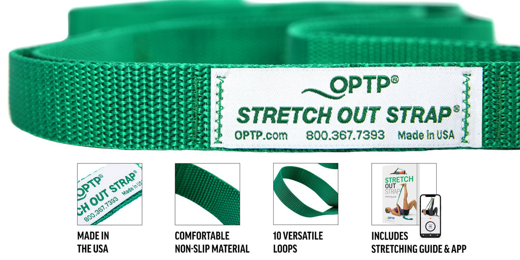 The Original Stretch Out Strap with Exercise Book - Made in the USA by OPTP - Top Choice of Physical Therapists, Athletic Trainers & Yoga