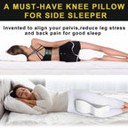 Long Knee Pillow for Side Sleeper Fully Support Thighs and Knees for Sciatica, Back, HIPS, Knees, Joints Pain Relief - Leg Pillow for Side Sleeping Between Legs Aligns Spine- Large,Gray
