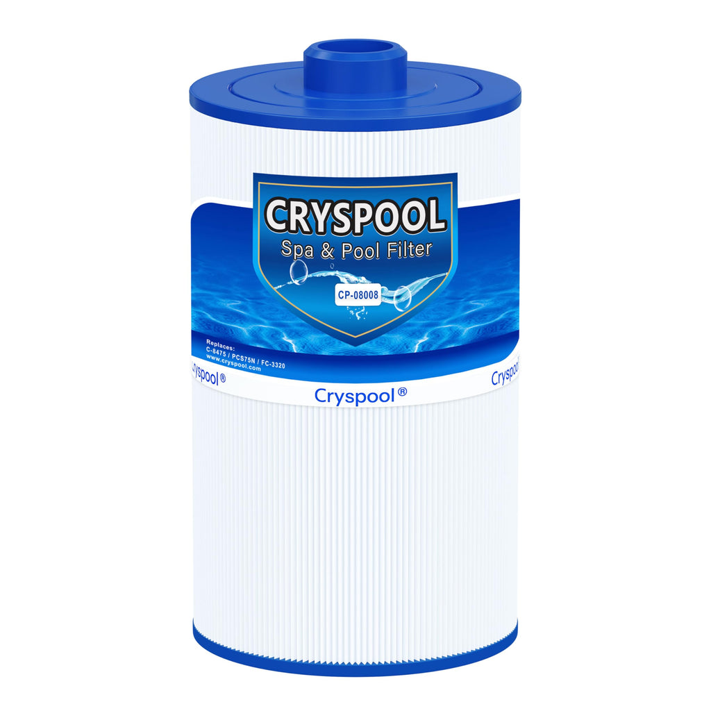 Cryspool® 08008 Filter Compatible with PCS75N, Maax Spas, 100594, C-8475, FC-3320, 75 Sq. Ft Spa Filter Cartridge, 1 Pack